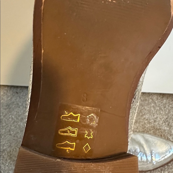 EUC Madewell Frances Metallic Silver Crackle Leather Loafer size US8 - Picture 11 of 11